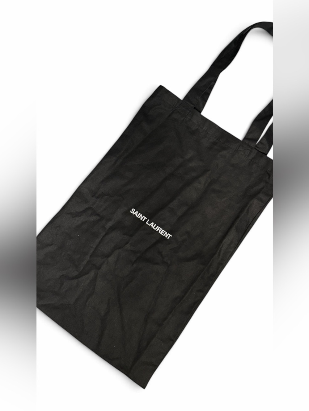 Saint Laurent Black Tote with White Logo Print